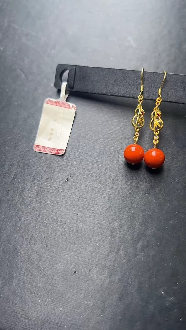 未镶嵌耳饰南红玛瑙瓦西南红耳钩 多样性发一 JP57654