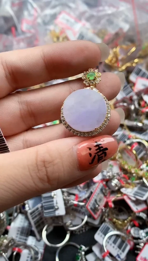 银S925镶嵌戒指翡翠天然A货缅甸翡翠