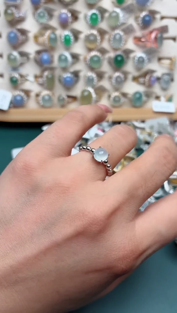 银S925镶嵌戒指翡翠.