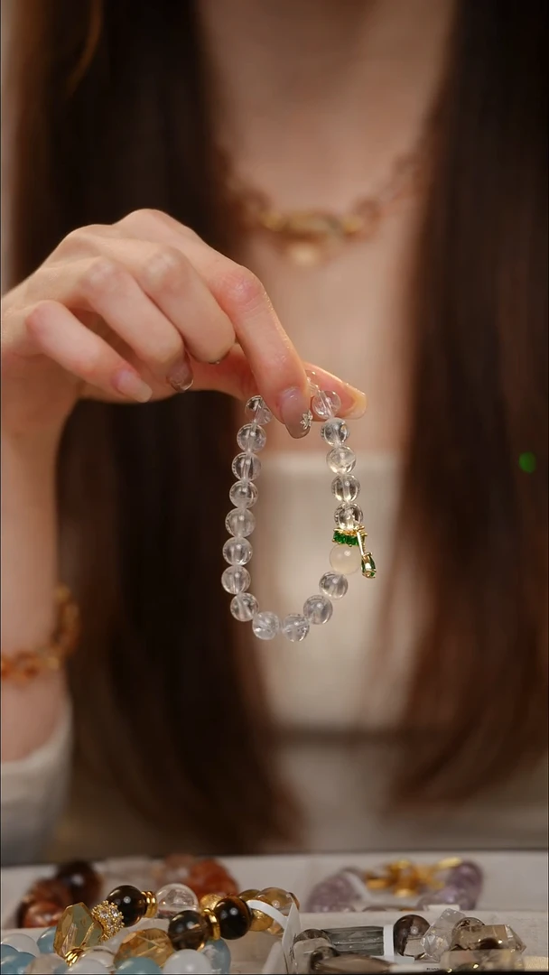 合金手串水晶白幽灵