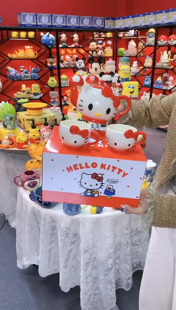 【闪购商品】.@@凯特猫一壶二杯（陶瓷）