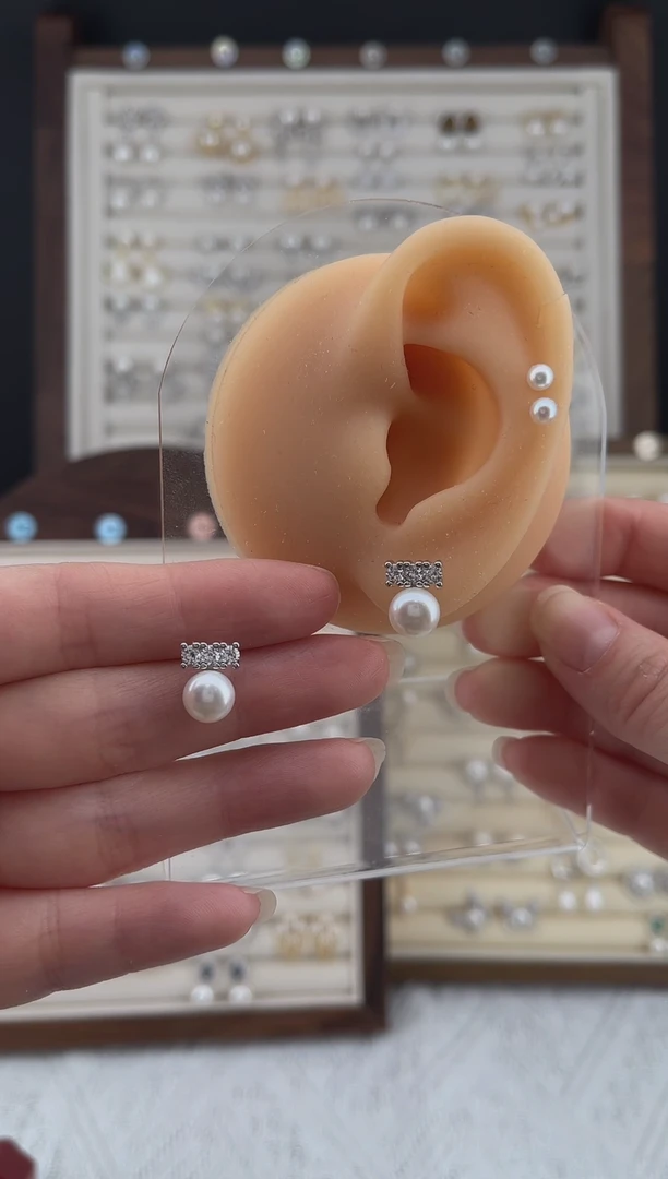 合金耳饰淡水珍珠21