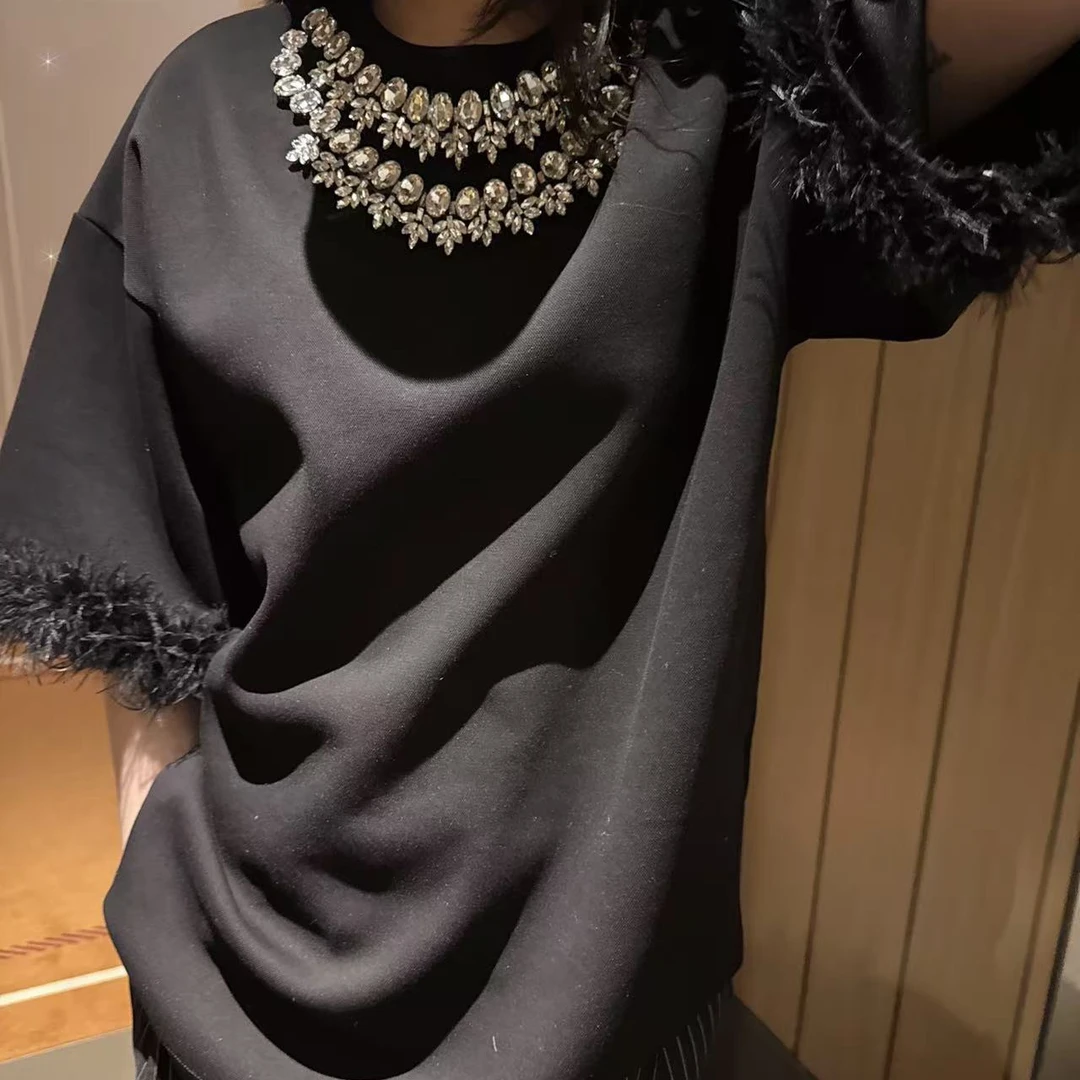 【欧宝莱尔】轻奢时尚重工钉珠上衣8112-258091