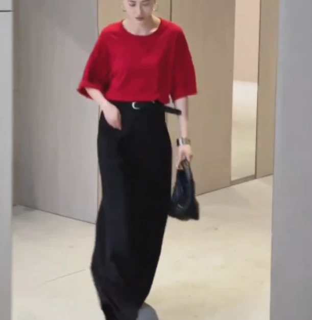 2025夏季新款网红同款洋气减龄韩版爆款打底衫裤子两件套知足-IQ