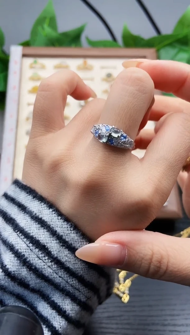 银S925镶嵌戒指翡翠12