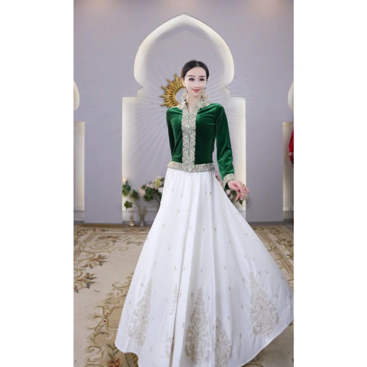 B2928半身裙异域风情新疆舞服720度大摆显瘦秋冬刺绣