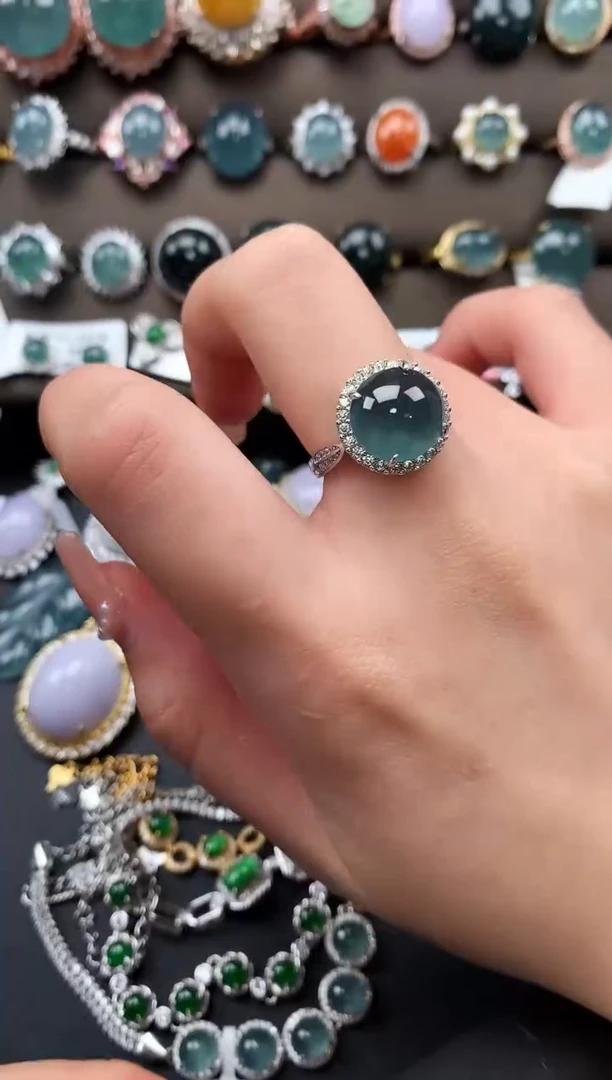 【闪购商品】翡翠戒指银S925镶嵌52141