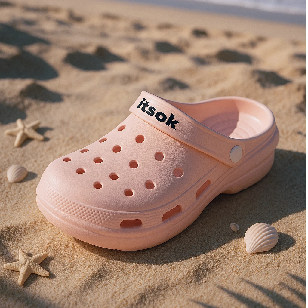 搭扣素面女中跟青少年包头洞洞鞋夏季休闲欧若智性风防滑透气潮流