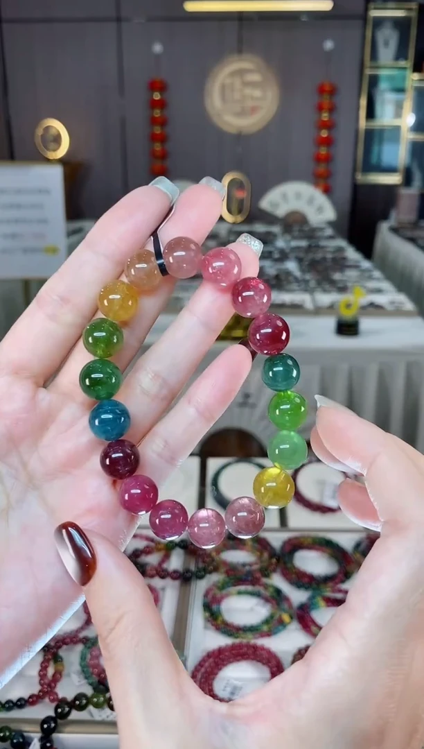 未镶嵌老矿碧玺单圈手串11mm+碧玺dan多样性发货一条