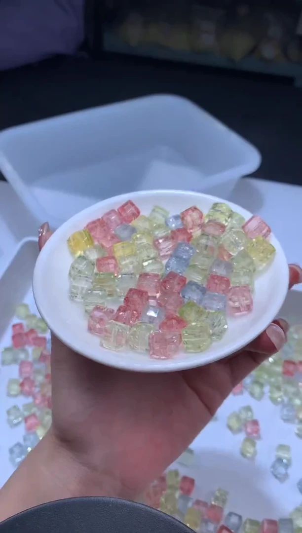 颈饰未镶嵌水晶W2928 马卡龙碧玺方糖10MM*8颗