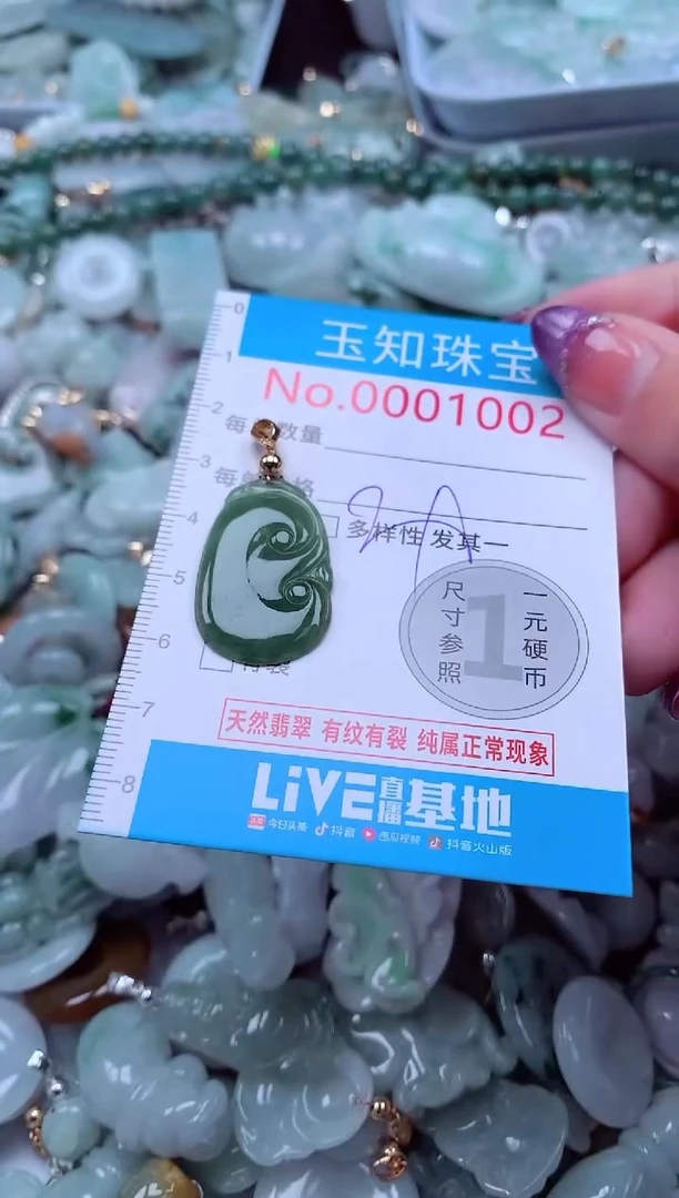 翡翠未镶嵌吊坠(不含链)1002
