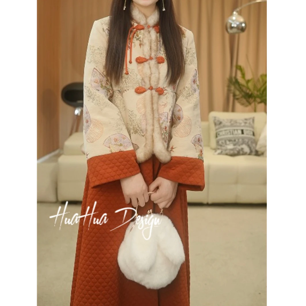 苏故里【喜上眉梢】尺码偏大 新年装秋冬款微胖女生小个子旗袍女款