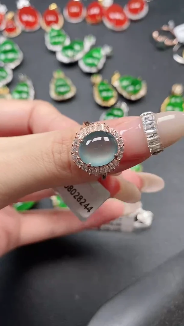 银S925镶嵌戒指翡翠51151