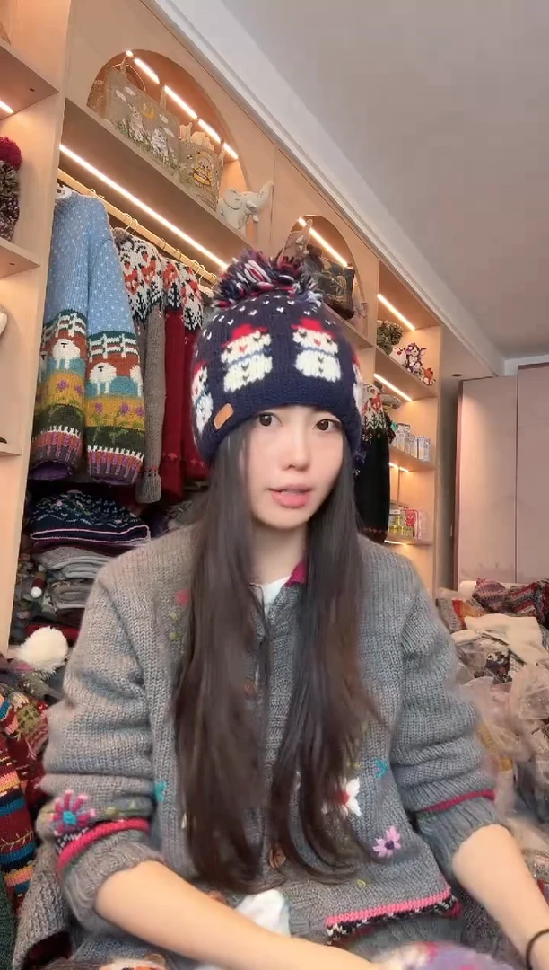 羊毛脏青色雪人帽58头围
