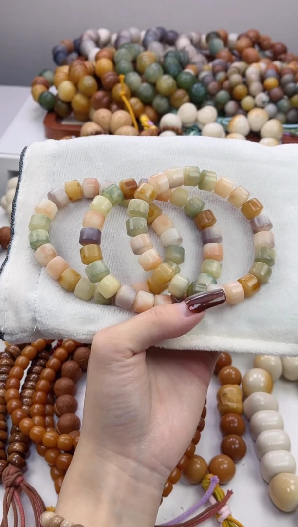 手串菩提根/象牙果t36玉化花皮金轮10*11mm手串