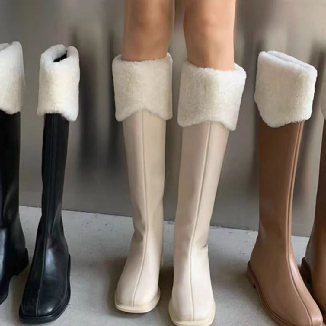 88-66  时装靴高筒靴骑士白色长筒女鞋女靴秋冬百搭