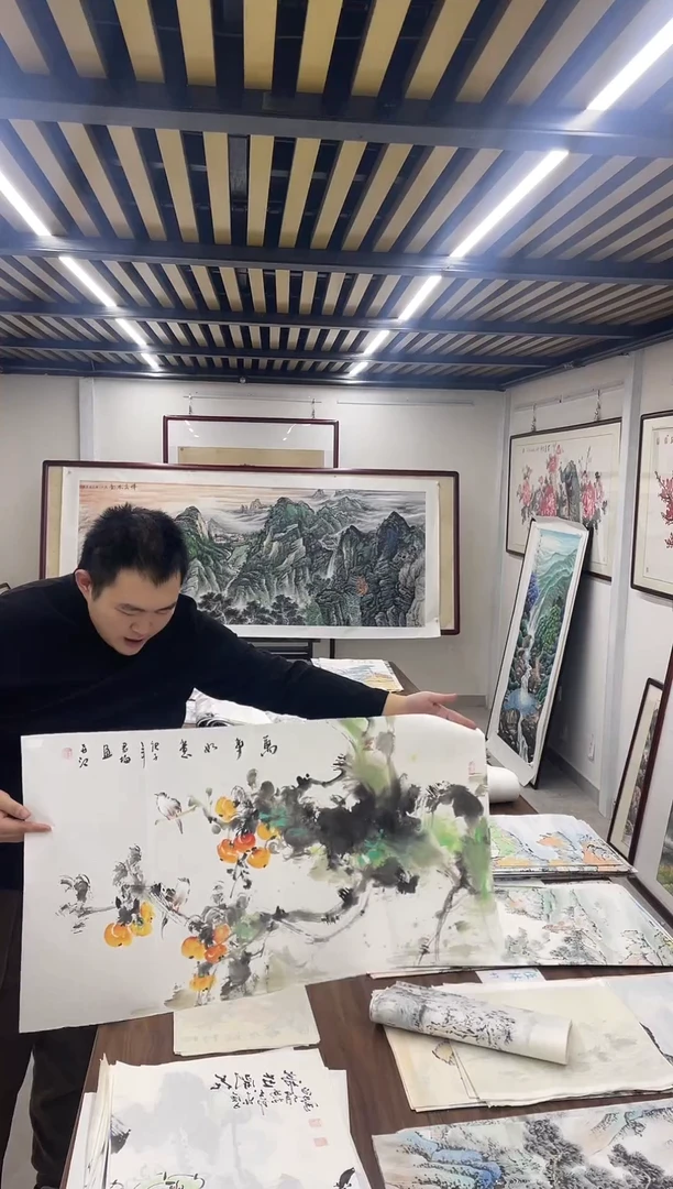 国画阿豪专属链接-赵君梅横板柿子
