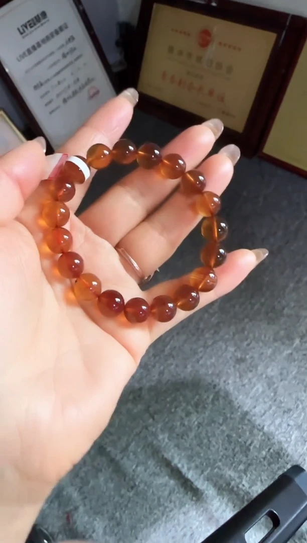 手串琥珀未镶嵌#5缅甸琥珀紫罗兰手串10mm