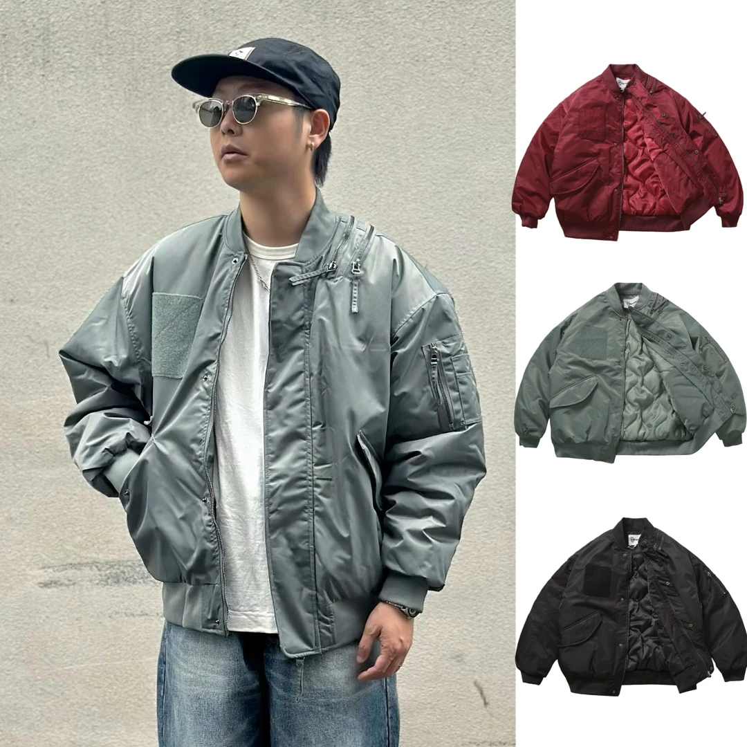日系复古MA-1解构飞行员夹克棉服廓形短宽加厚保暖防泼水外套男款