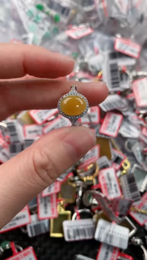 银S925镶嵌戒指翡翠1111----6