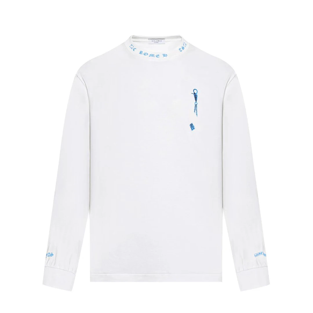 Eicalonce·意卡伦萨 24·FW时尚百搭宽松舒适梵文压花T恤SM12008