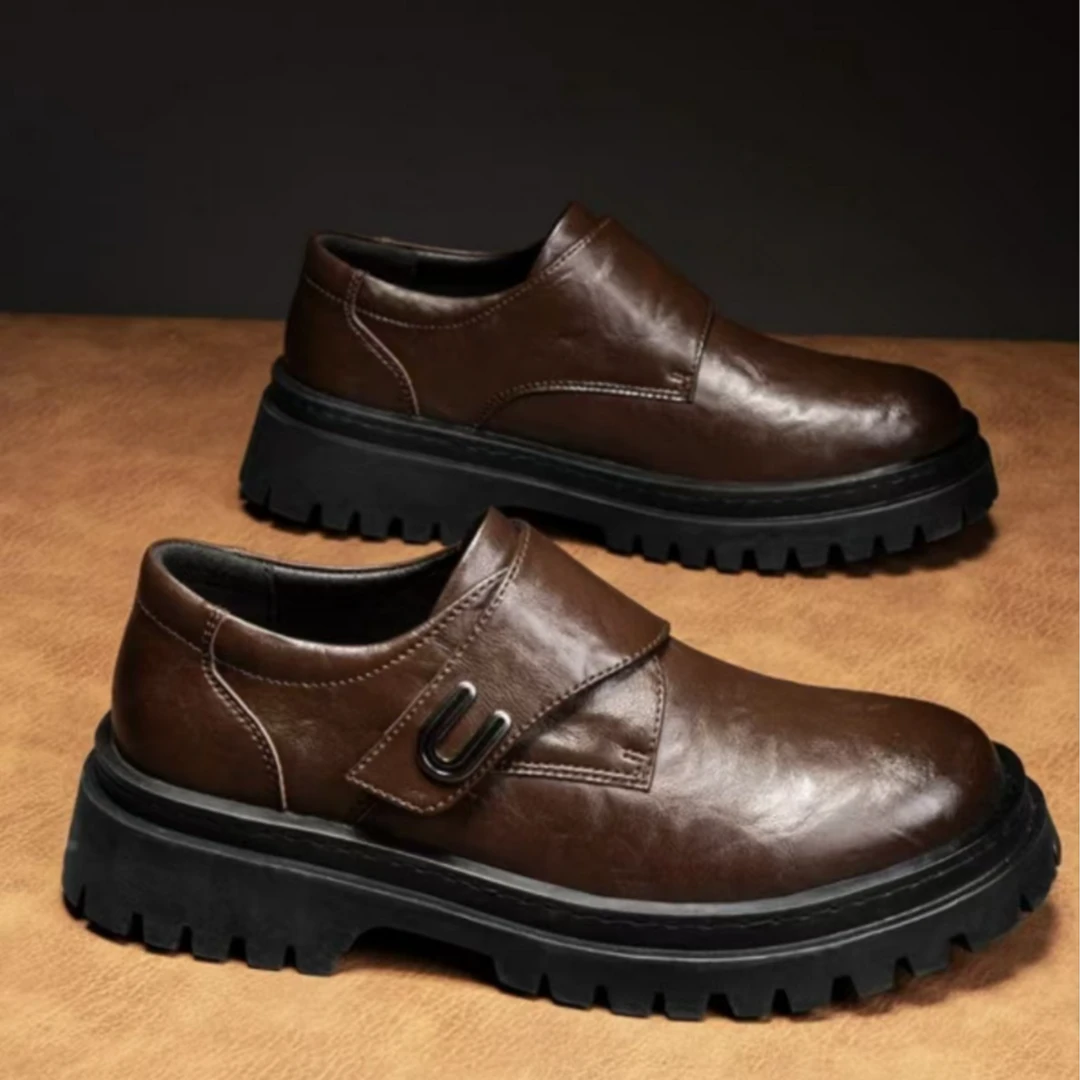 【2025春款上新】真皮厚底复古时尚百搭增高皮鞋秋冬季男休闲皮鞋