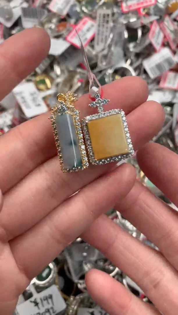 银S925镶嵌戒指翡翠888                4