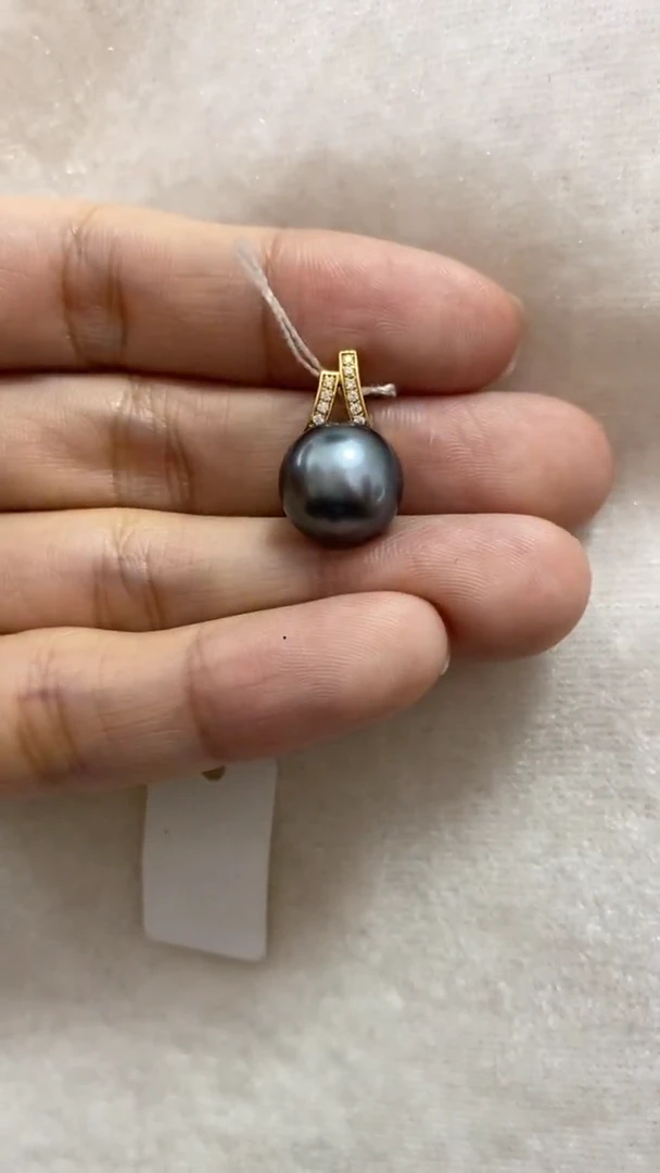 【闪购商品】海水珍珠吊坠(赠链)18K金镶嵌大溪地
