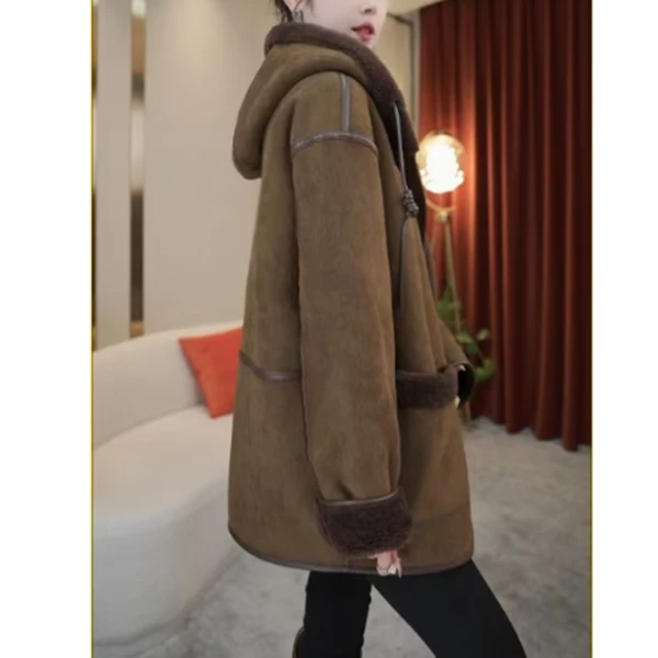 重磅推出：100%绵羊毛双面穿2025年新款皮毛一体显瘦显高女装外套