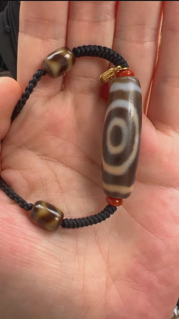 玛瑙/玉髓颈饰未镶嵌小卢三彩全手工玛瑙天珠