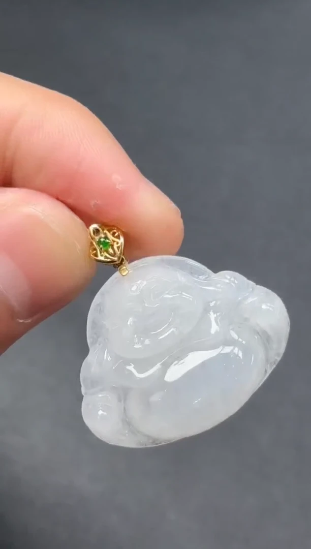 18K金镶嵌挂件翡翠佛公