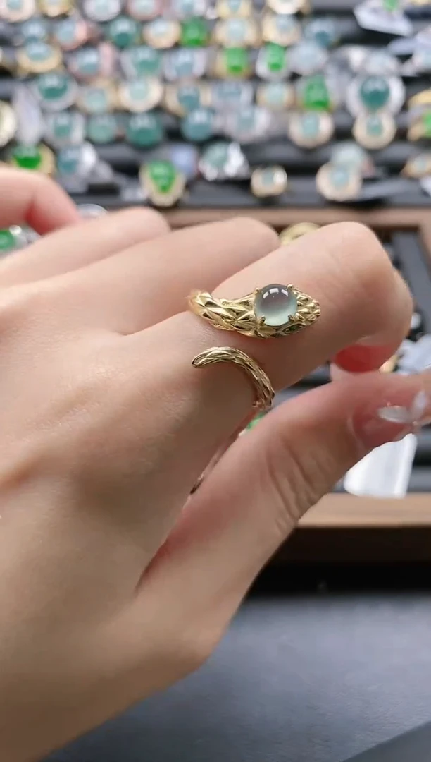 【闪购商品】翡翠戒指银S925镶嵌55111-5