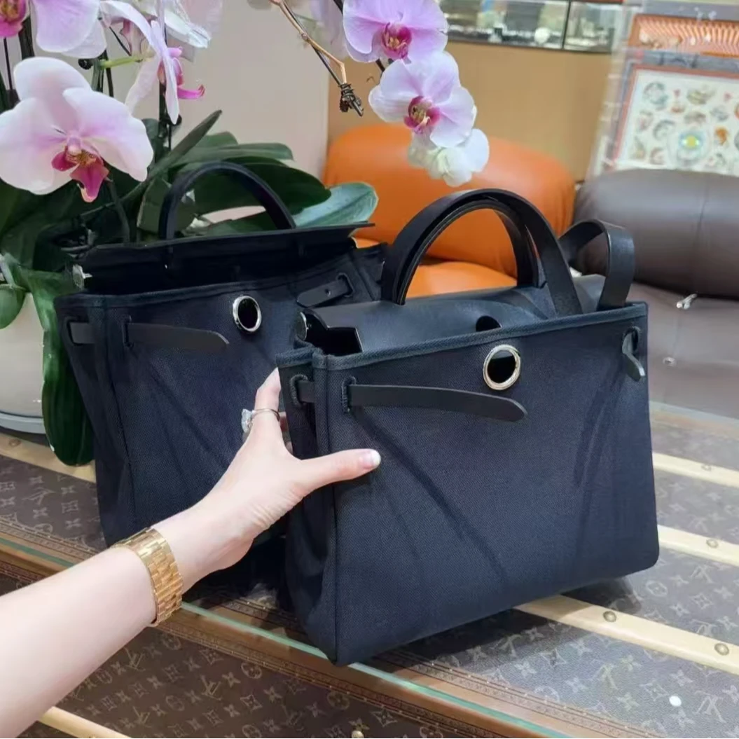 99新 Hermes/爱马仕 herbag31黑色银扣 内缝线