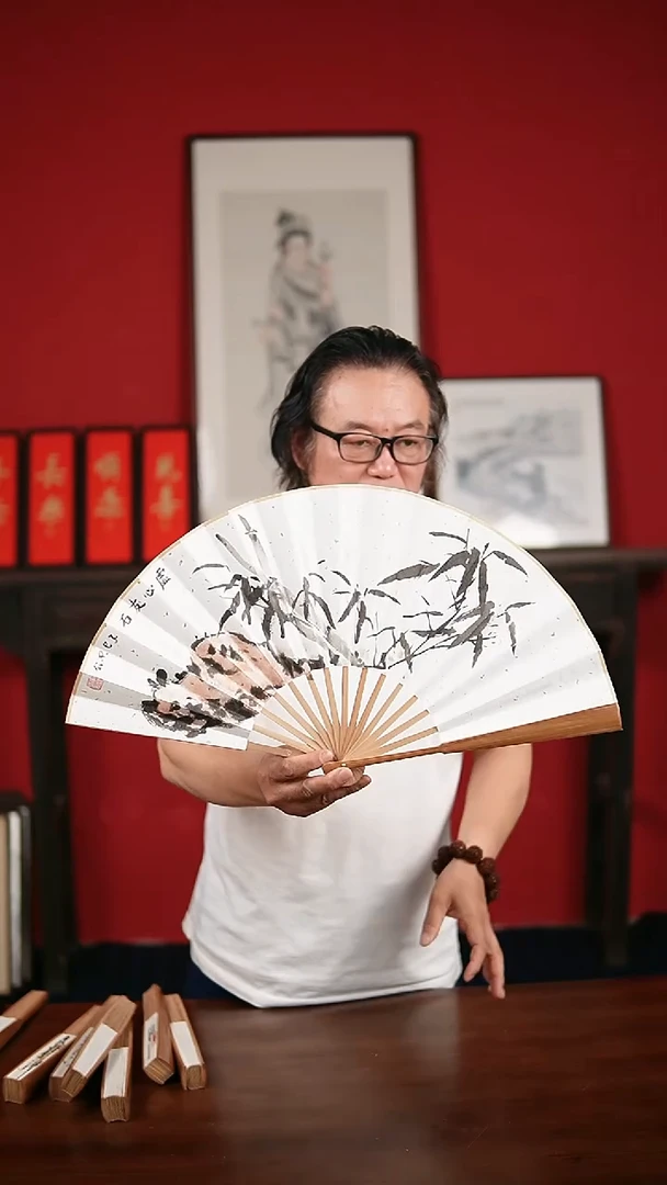 国画手绘手写-10寸扇子