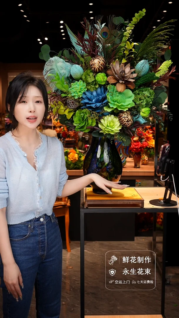 手工艺品琉璃手工花器花束空运包邮送货上门-以图片为准