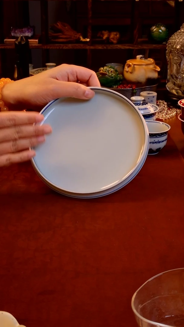 【手工手绘白胎壶承】