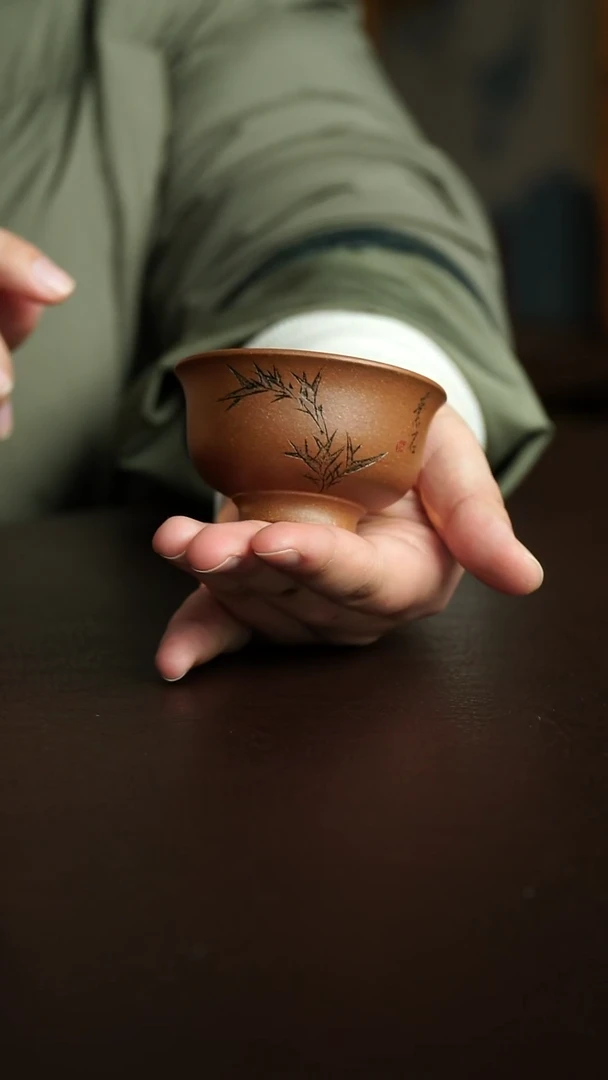 茶杯紫砂44号 桂花砂 竹杯