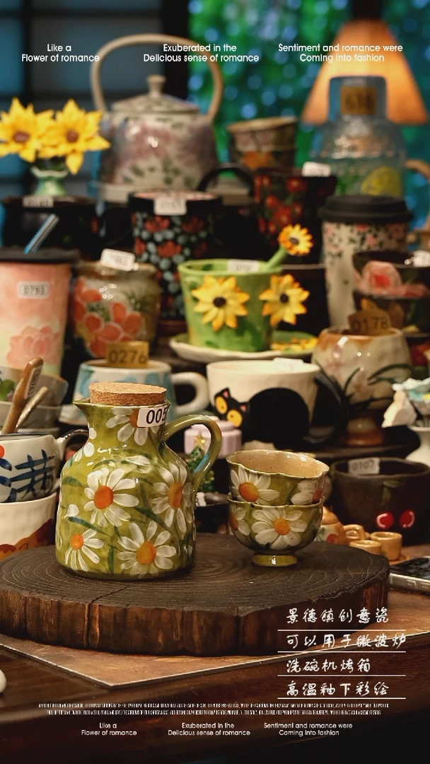 陶瓷景德镇高温釉下彩手工手绘款式