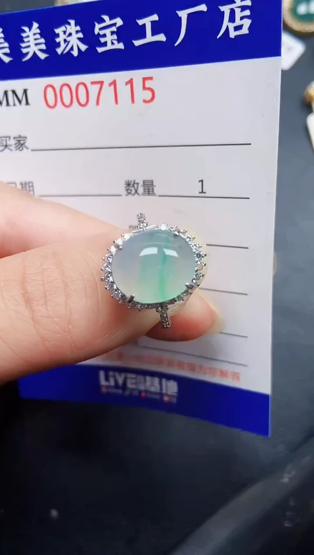 翡翠银S925镶嵌颈饰7115