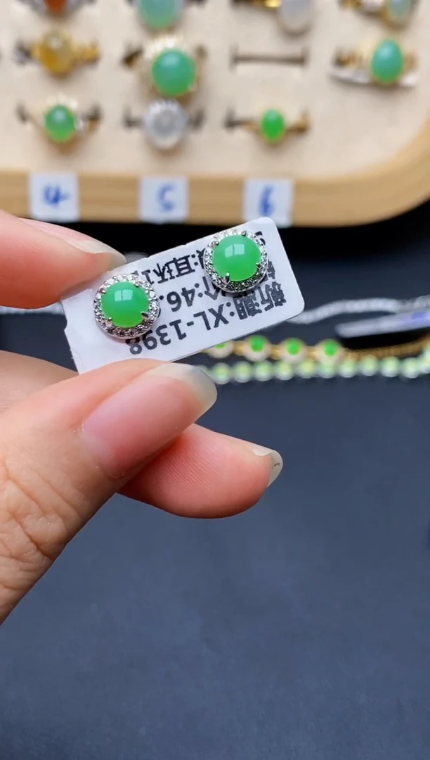 银S925镶嵌戒指翡翠8579