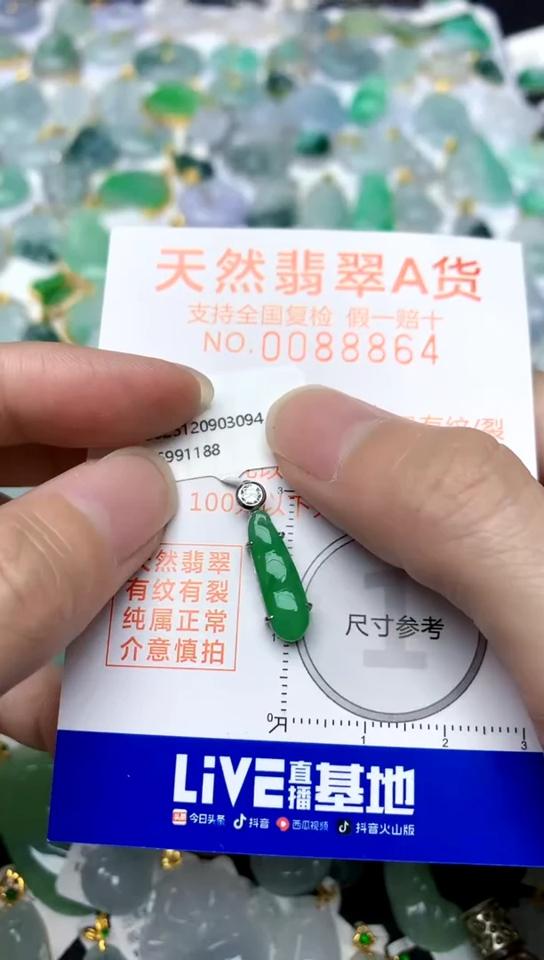 颈饰银S925镶嵌翡翠天然A货翡翠