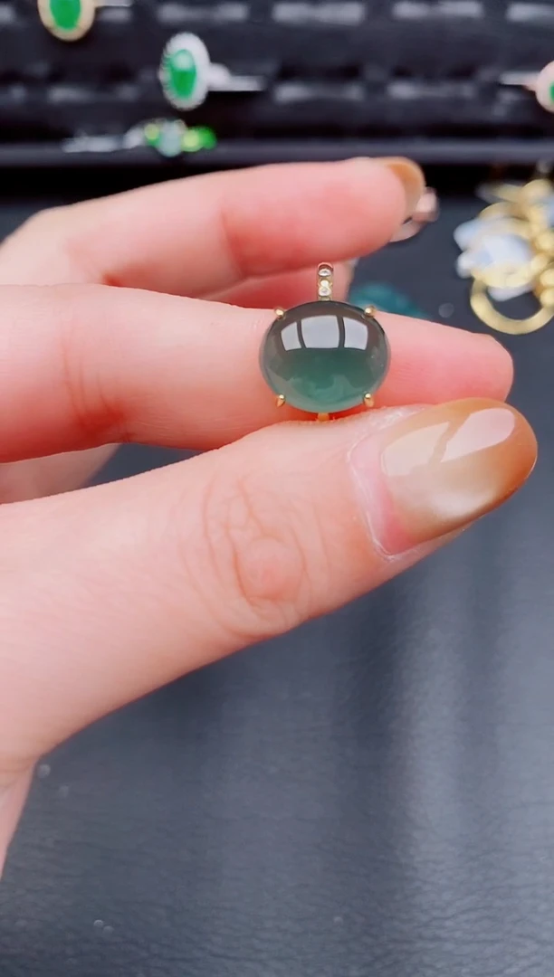 【闪购商品】翡翠戒指银S925镶嵌天然a货翡翠622