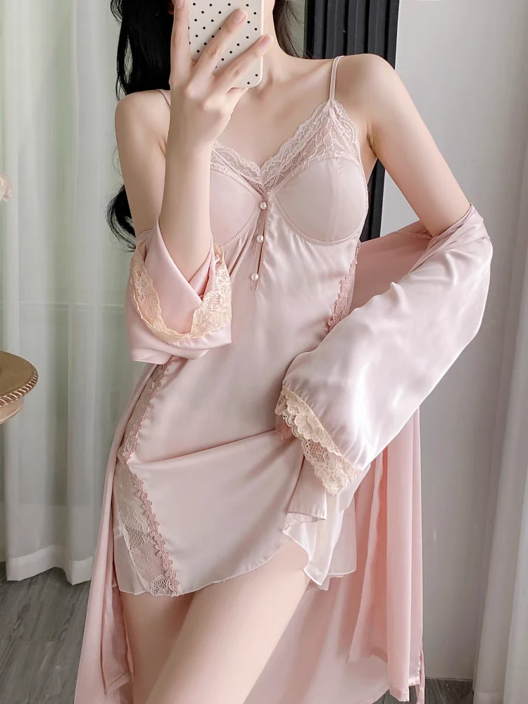 新款吊带性感女夏季睡裙蕾丝网纱睡衣薄款女士纯欲风露背蕾丝夏季