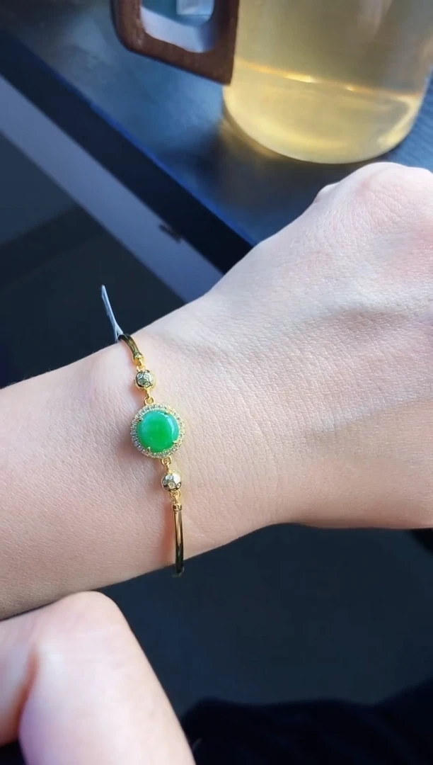 银S925镶嵌手链翡翠12