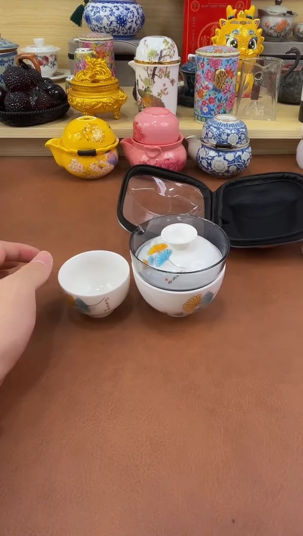 陶瓷茶具摆件旅行套组