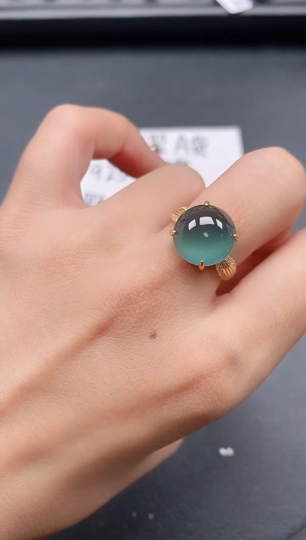 银S925镶嵌戒指翡翠111