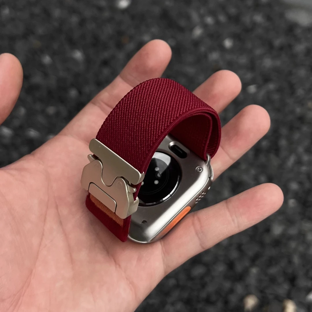 降落伞卡扣编织表带适用AppleWatchS10苹果手表S9/S8765/SE/Ultra