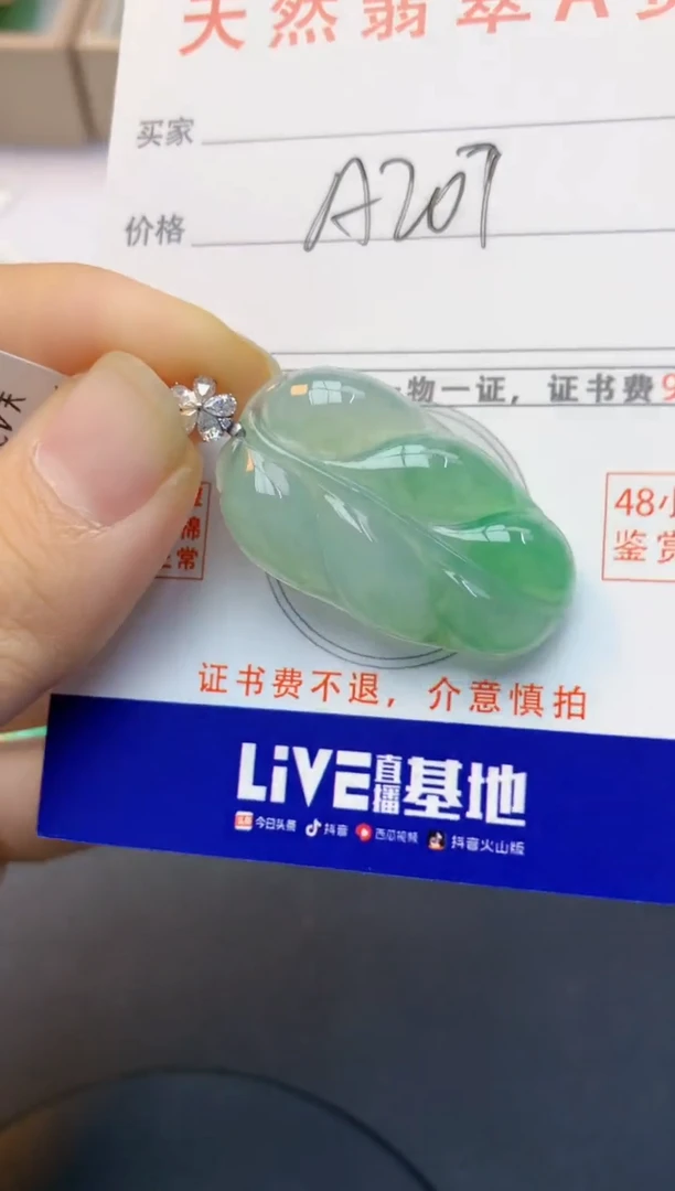 颈饰18K金镶嵌翡翠天然缅甸A货翡翠百元以上9元证书费自理