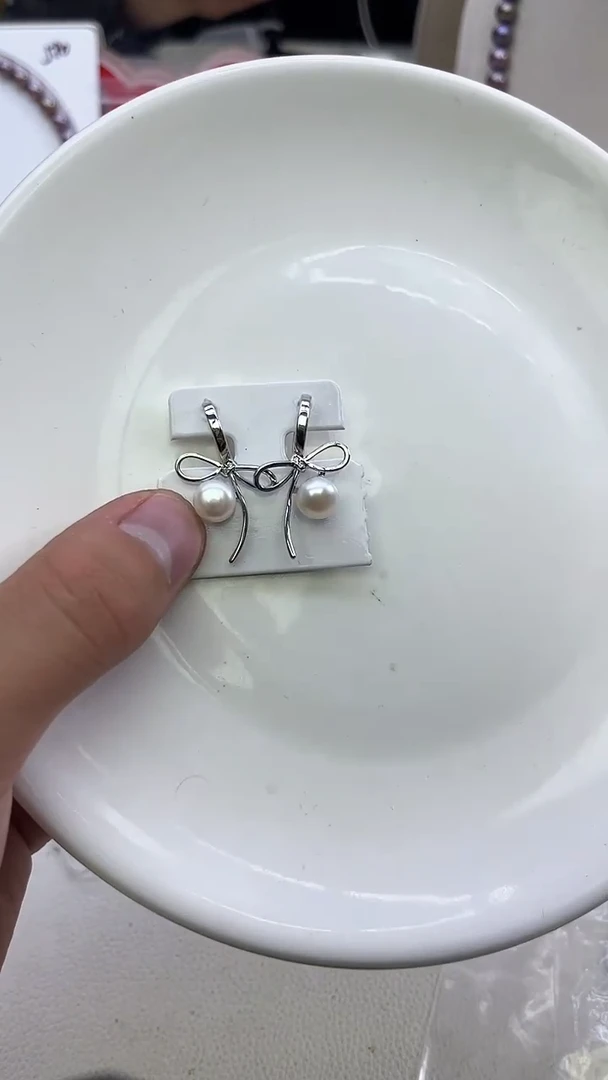 未镶嵌耳饰淡水珍珠白色系耳饰