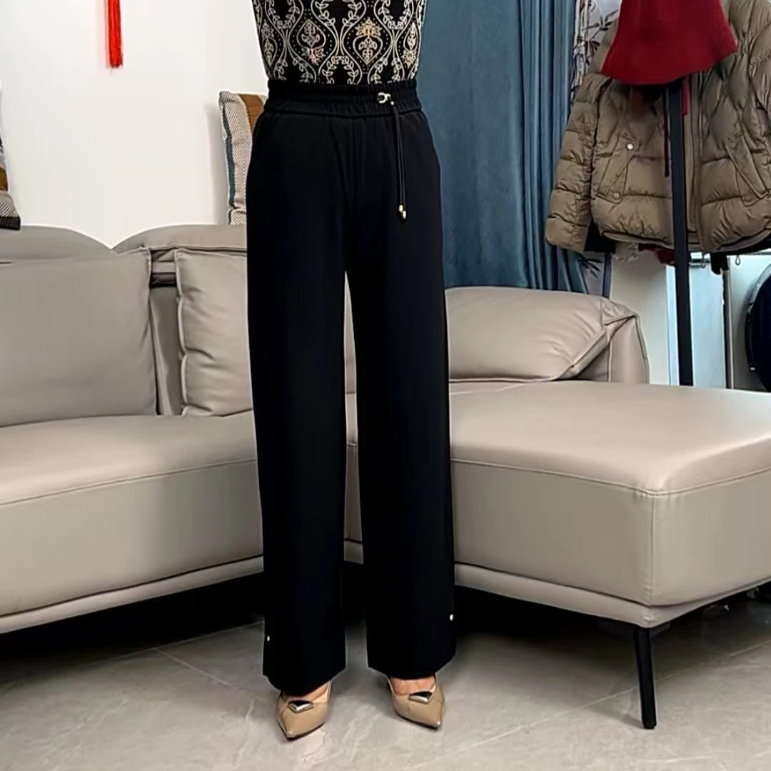 春款全松紧直筒裤